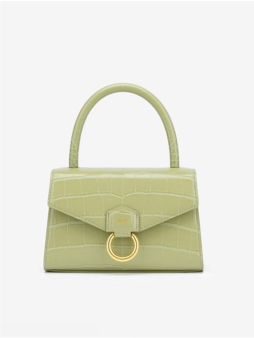 JW PEI - crossbody top handle croc embossed bag